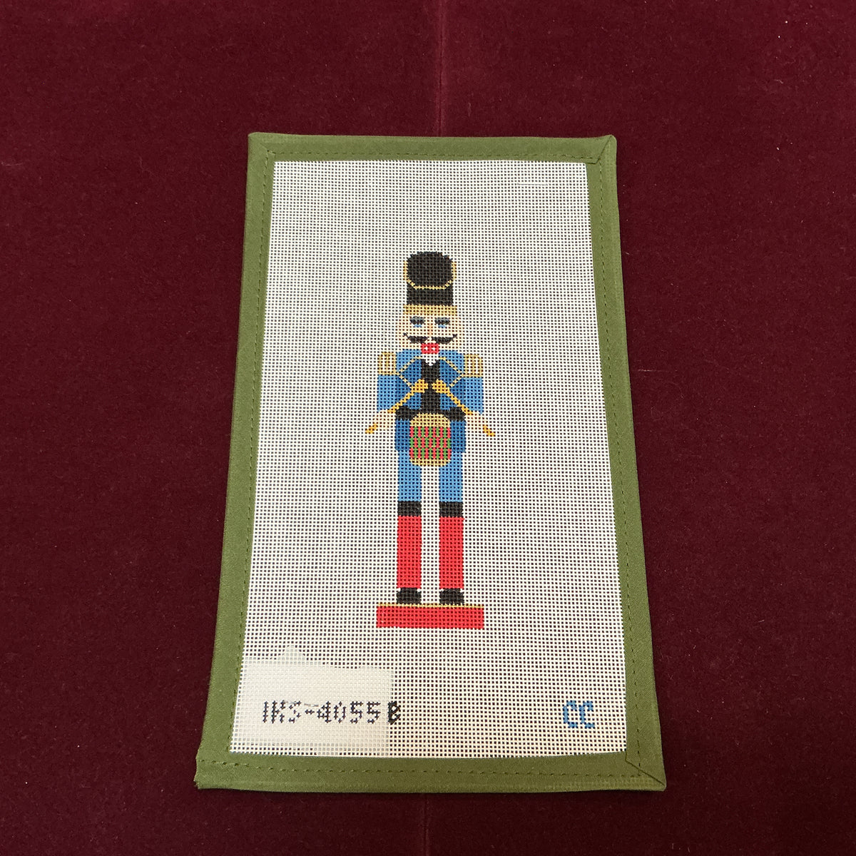 Nutcracker Ornament, Drum-Needlepoint Canvas-Initial K Studio-The Pepper Pot Barrington, IL