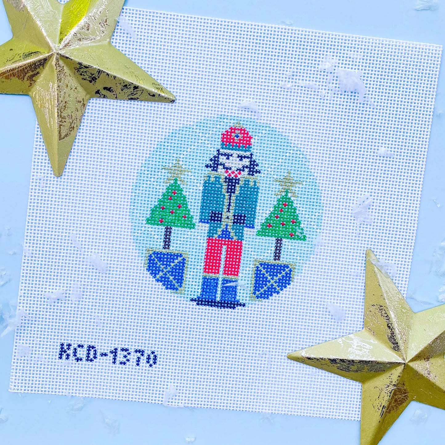 Nutcraker on Blue August Trunk Show-Needlepoint Canvas-KCN Designers-The Pepper Pot Barrington, IL