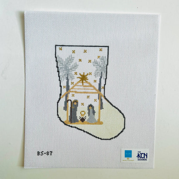 O Holy Night Ornament Sized Bauble Stocking Canvas August Trunk Show-Needlepoint Canvas-KCN Designers-The Pepper Pot Barrington, IL