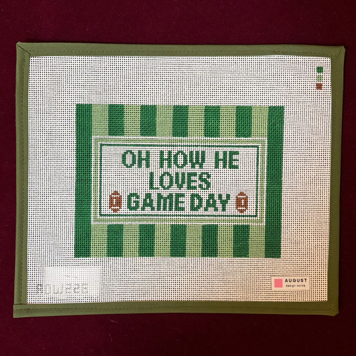 Oh How He Loves Game Day-Needlepoint Canvas-August Design Works-The Pepper Pot Barrington, IL