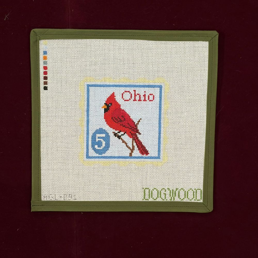 Ohio Stamp-Canvas-Dogwood Needlepoint-The Pepper Pot