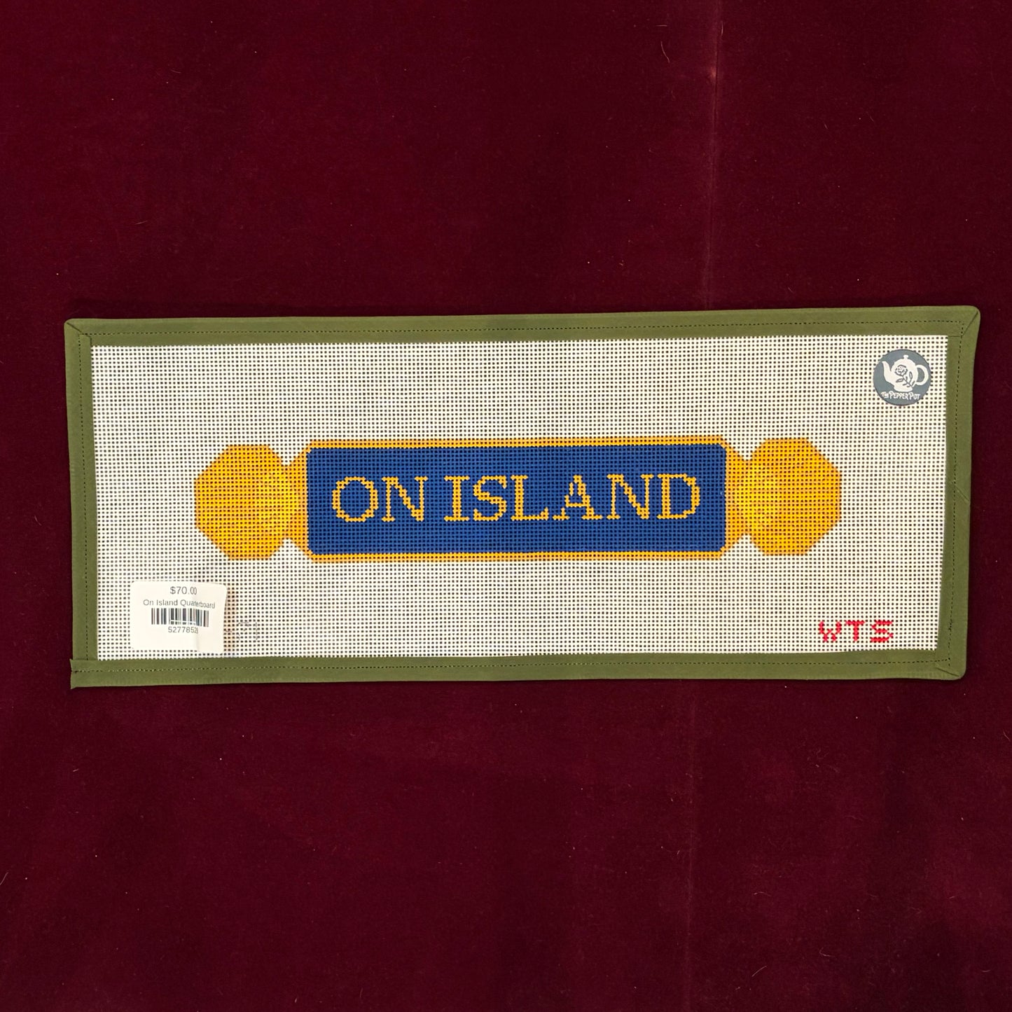 On Island Quarterboard-Canvas-What's The Stitch-The Pepper Pot