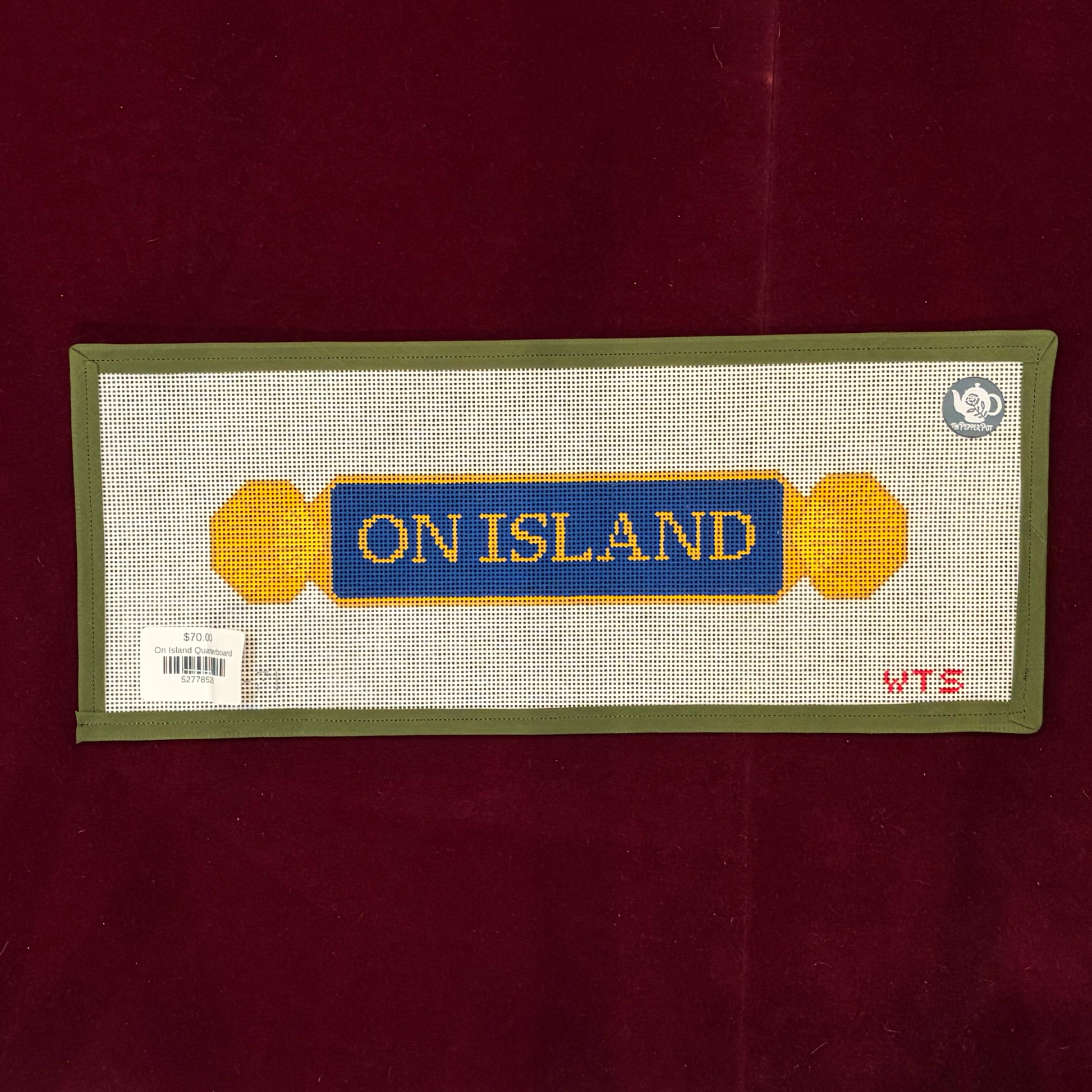 On Island Quarterboard-Canvas-What's The Stitch-The Pepper Pot