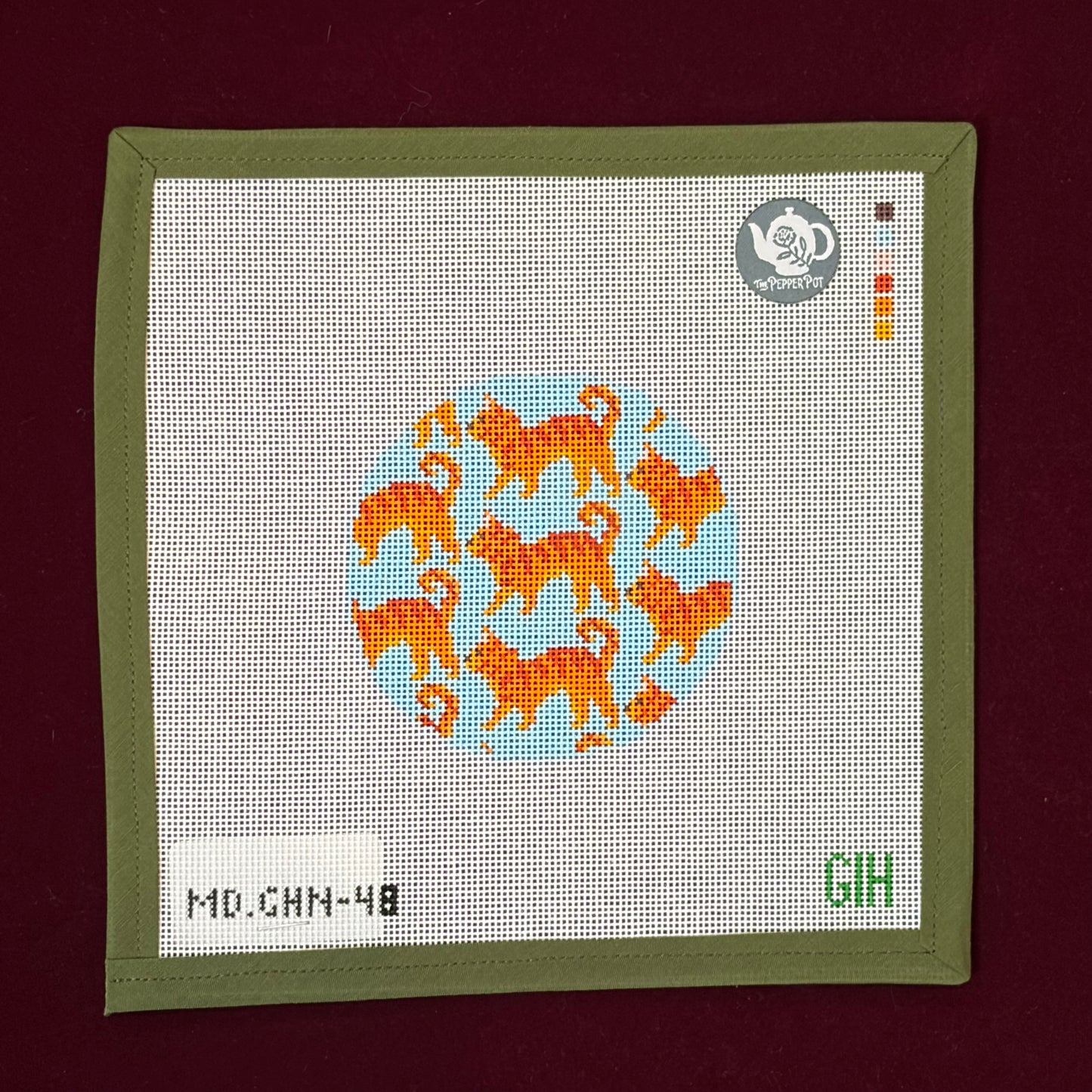 Orange Tabby Round-Canvas-Mopsey Designs-The Pepper Pot