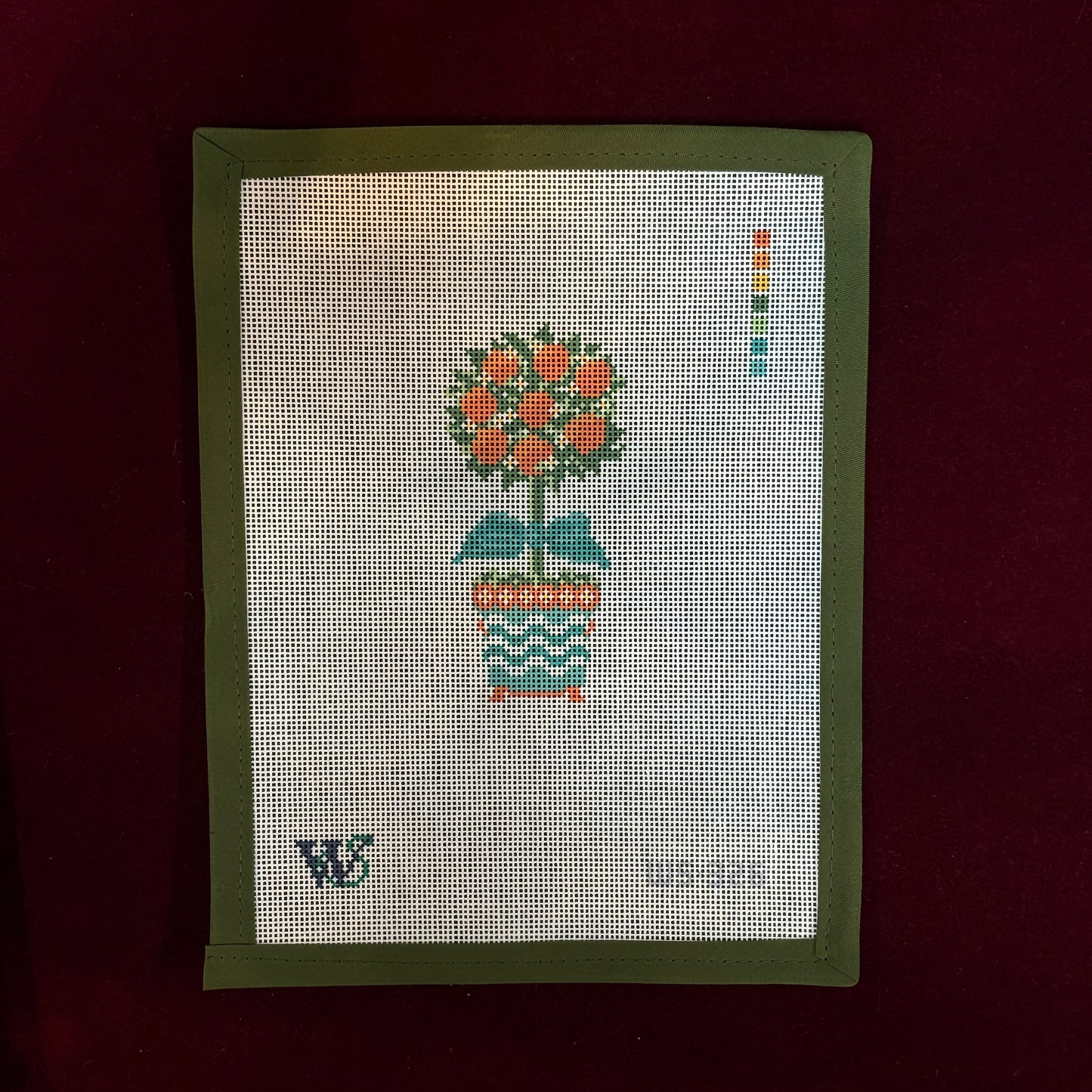 Orange Topiary-Needlepoint Canvas-Wipstitch-The Pepper Pot Barrington, IL