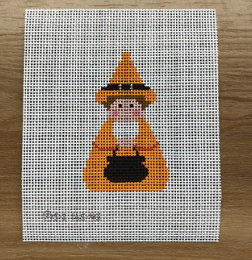 Orange Witch Angel August Trunk Show-Needlepoint Canvas-KCN Designers-The Pepper Pot Barrington, IL