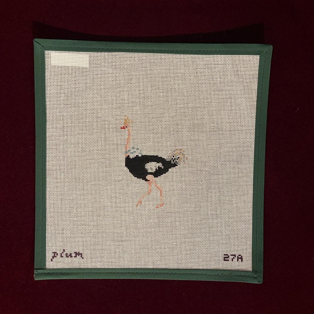 Ostrich-Canvas-Plum Stitchery-The Pepper Pot