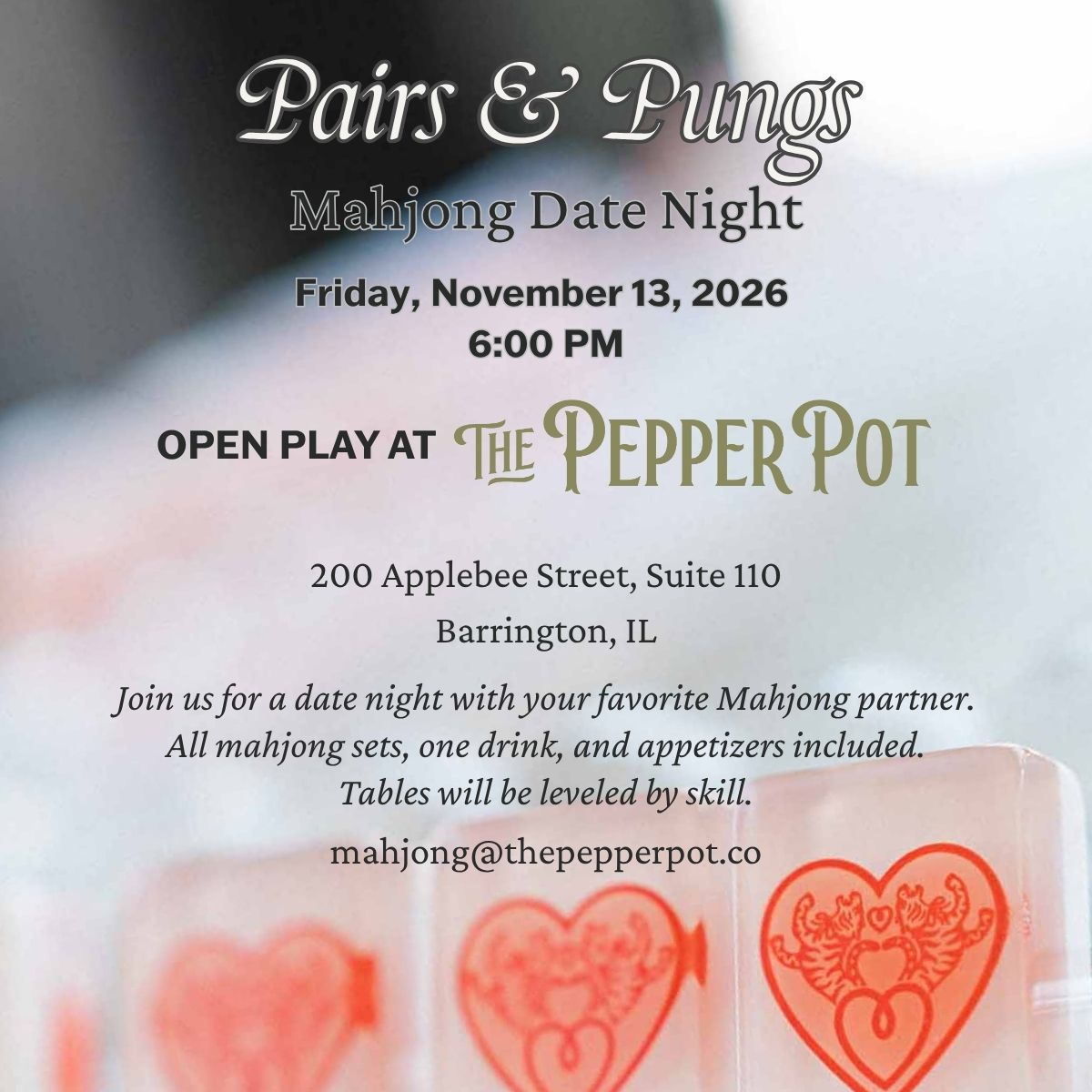 Pairs & Pungs: November 13th - 6:00PM