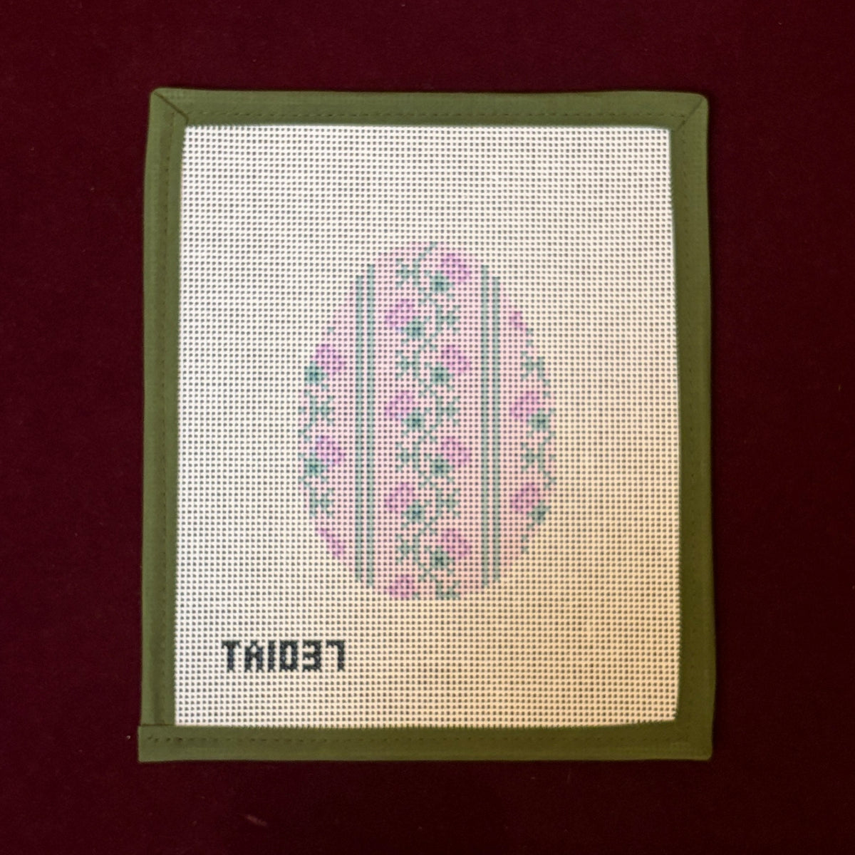 Pale Pink Egg-Needlepoint Canvas-KCN Designers-The Pepper Pot Barrington, IL