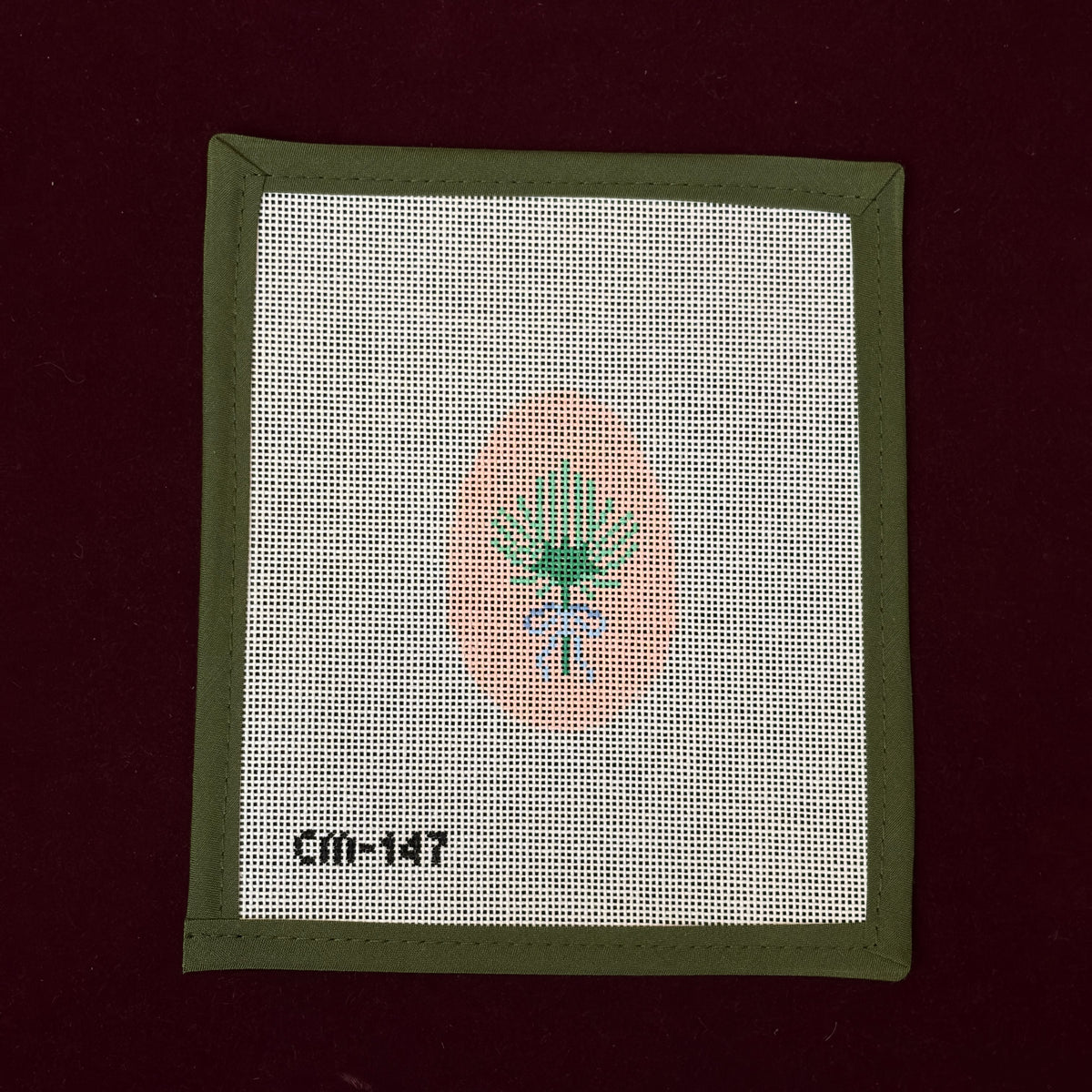 Palm Leaf Oval-Needlepoint Canvas-Walker's Needlepoint-The Pepper Pot Barrington, IL