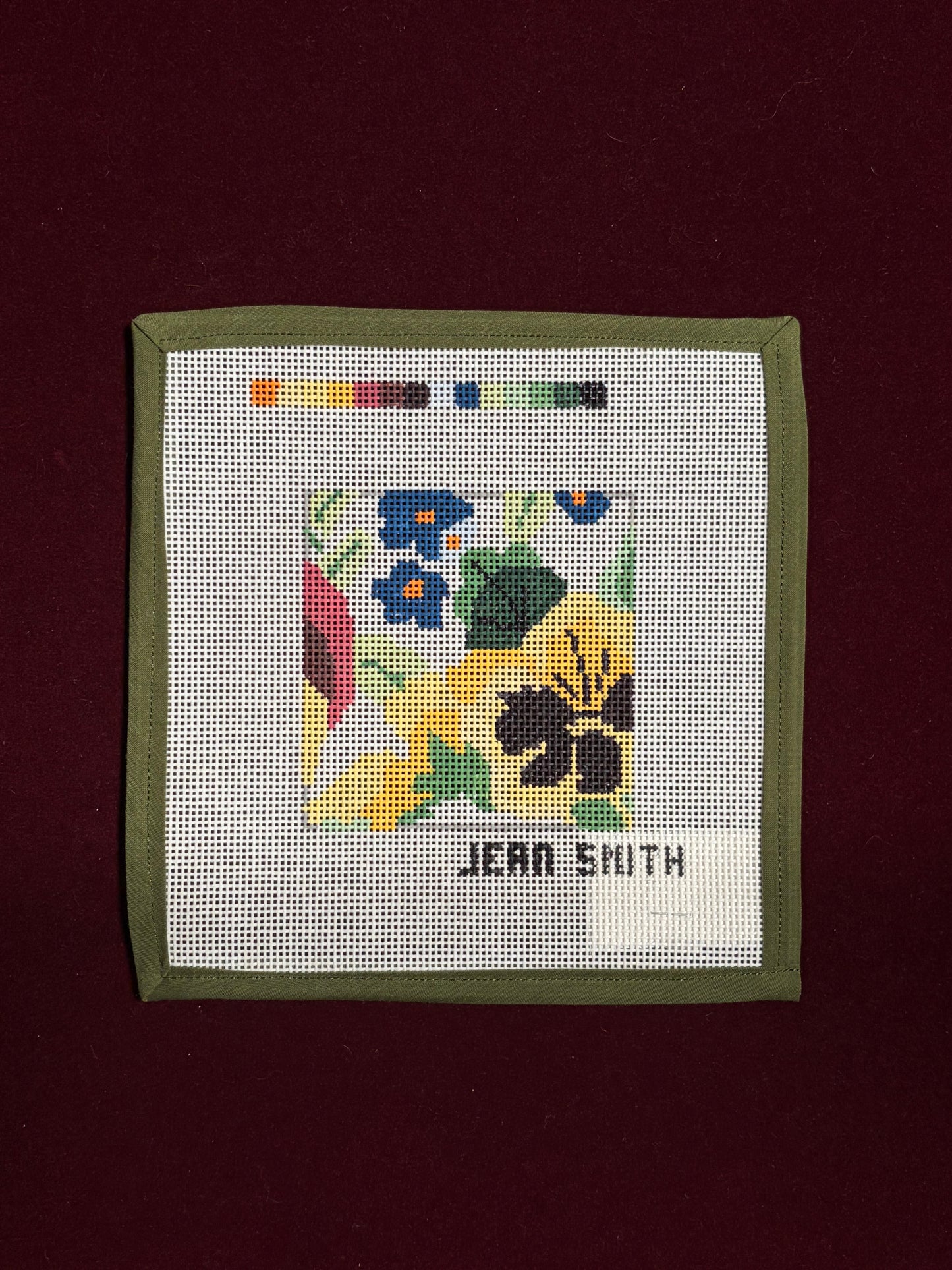 Pansies-Coasters-Canvas-Jean Smith-The Pepper Pot