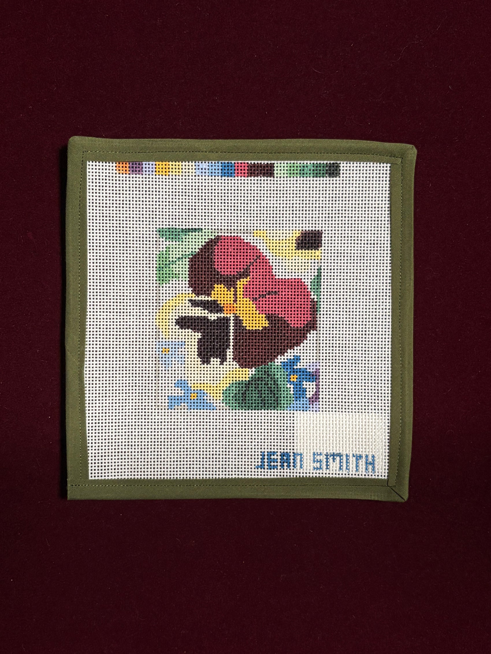 Pansies-Coasters-Canvas-Jean Smith-The Pepper Pot