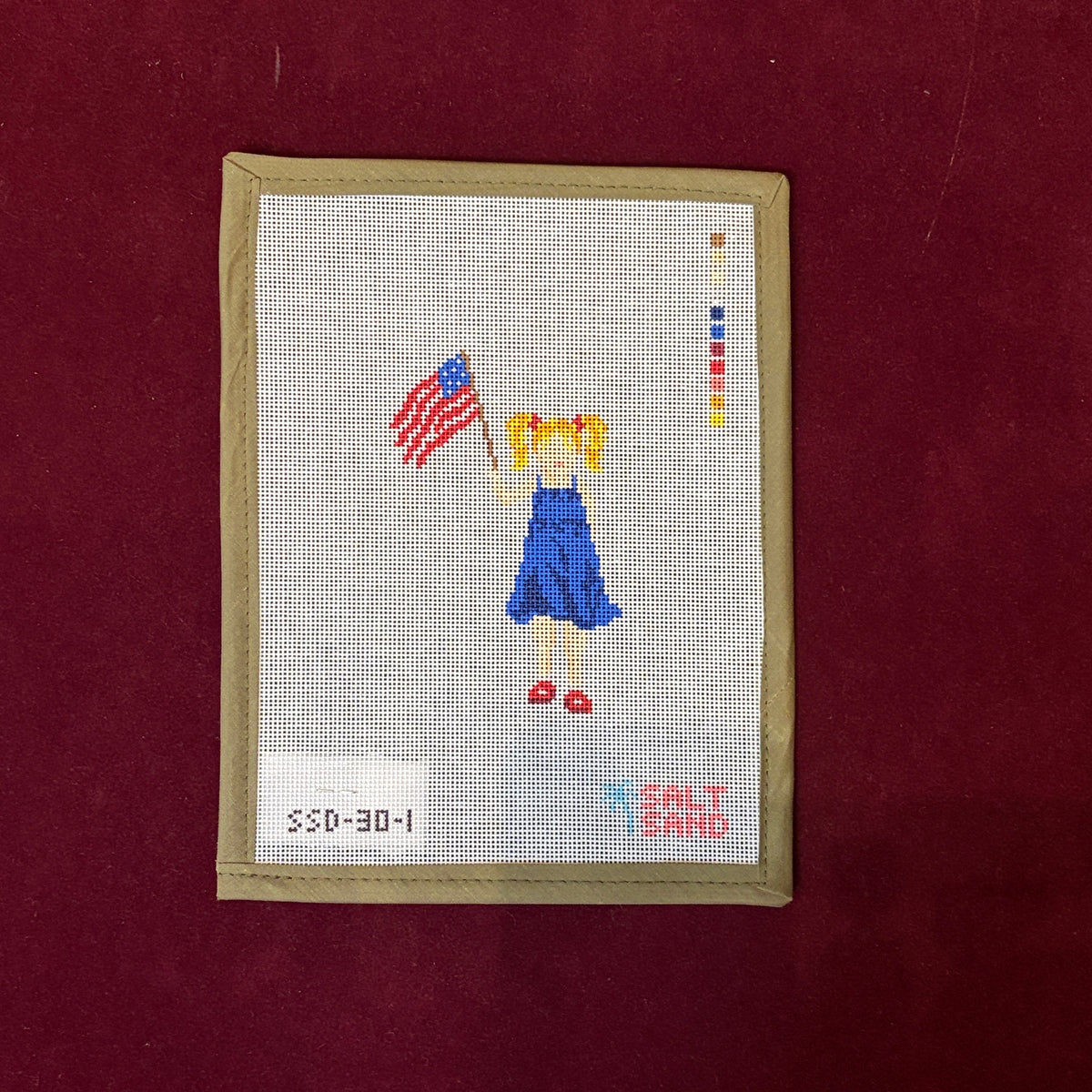 Parade Kids Girl-Needlepoint Canvas-Salt + Sand Designs-Blonde-The Pepper Pot Barrington, IL
