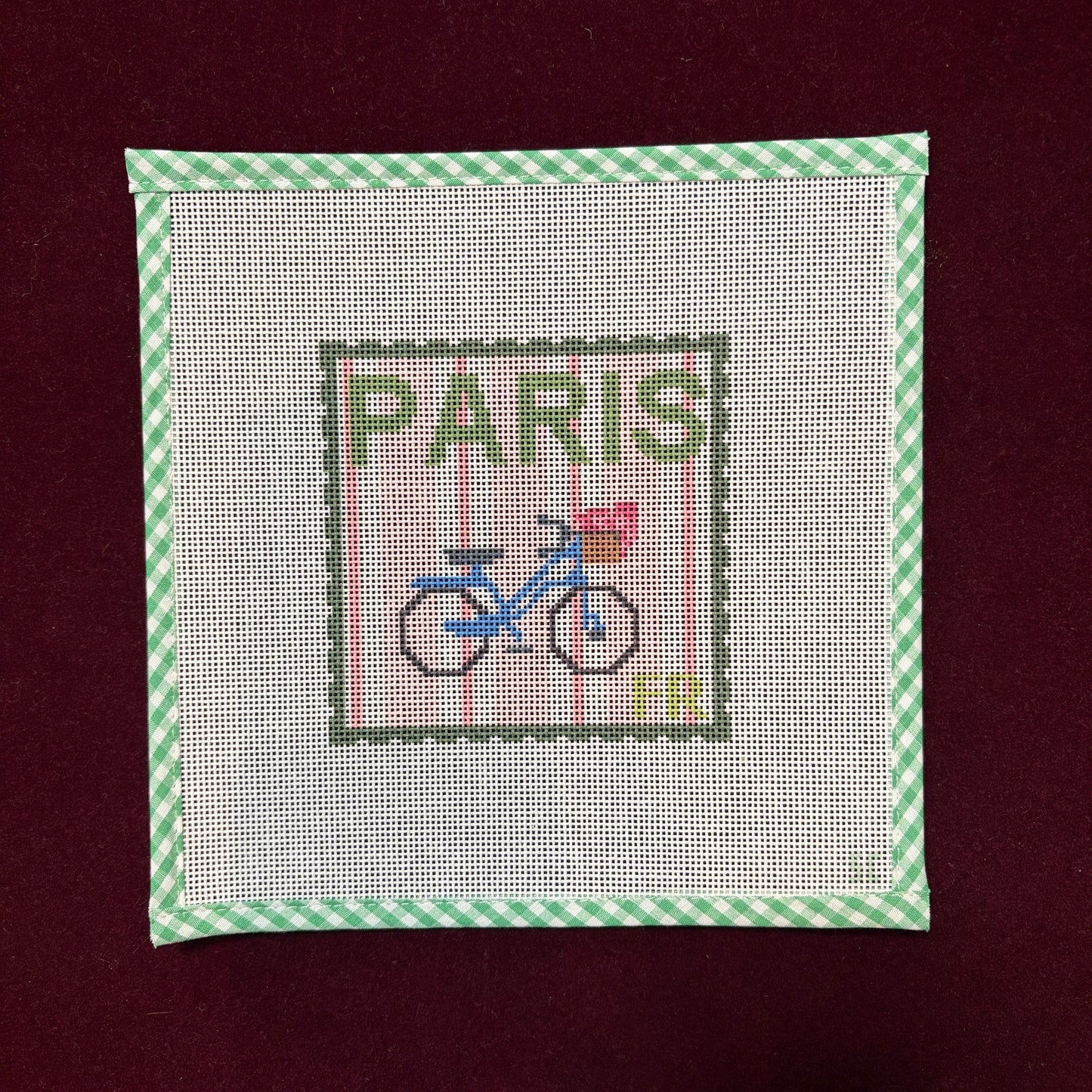 Paris-Needlepoint Canvas-Strawberry Club-The Pepper Pot Barrington, IL