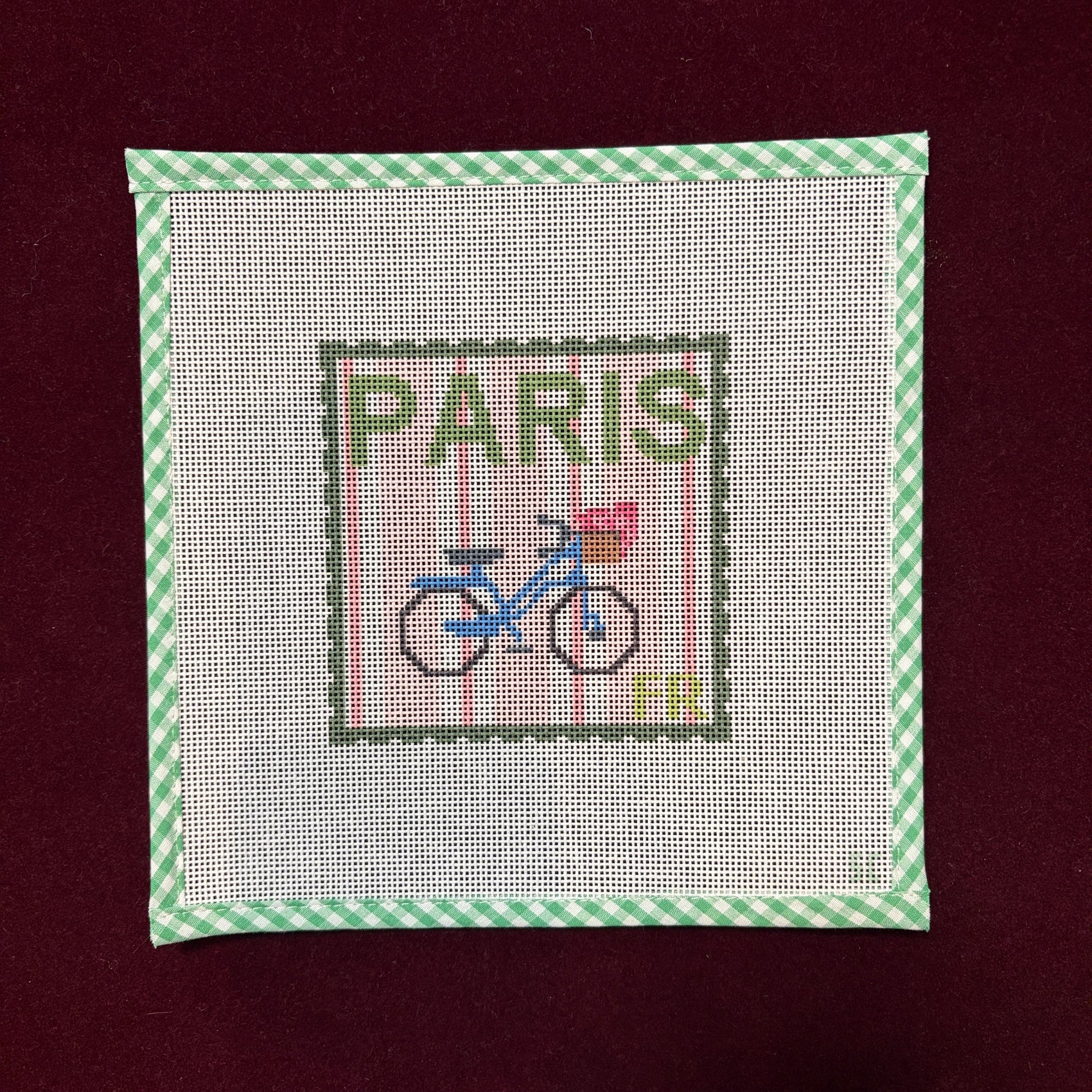 Paris-Needlepoint Canvas-Strawberry Club-The Pepper Pot Barrington, IL