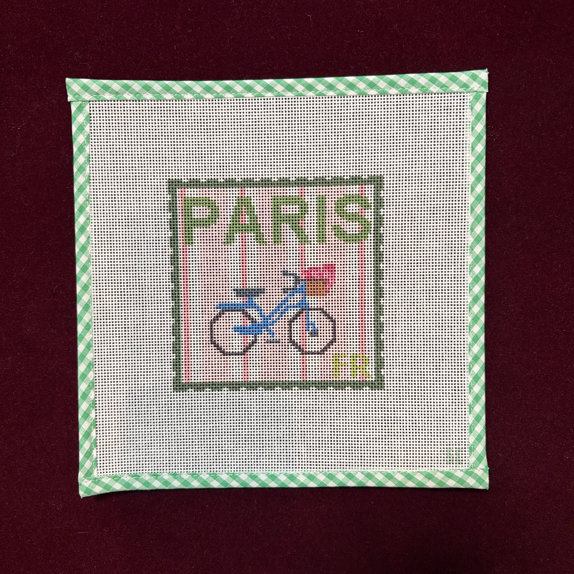 Paris-Needlepoint Canvas-Strawberry Club-The Pepper Pot Barrington, IL