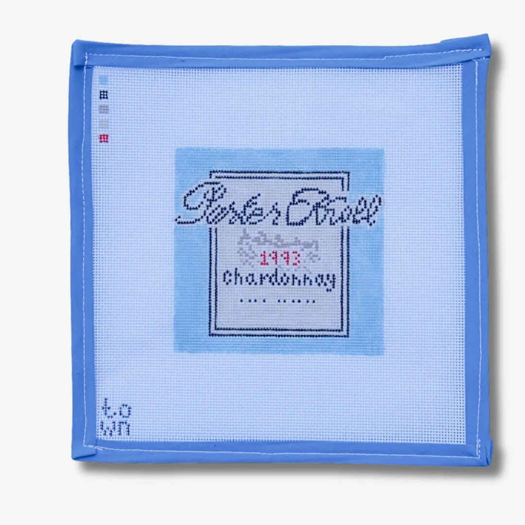 Parker Knoll Wine Label, October Trunk Show-Needlepoint Canvas-Town Stitch-The Pepper Pot Barrington, IL