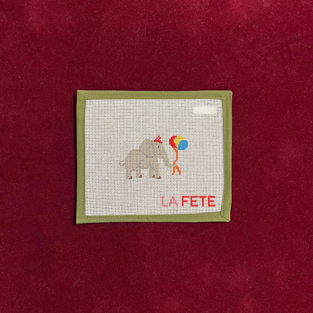 Party Animals- Elephant-Needlepoint Canvas-La Fete-The Pepper Pot Barrington, IL
