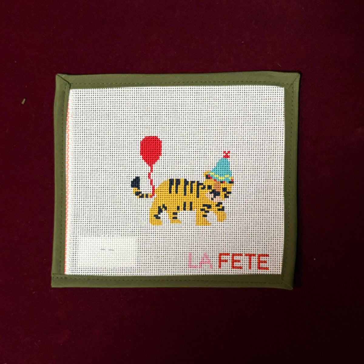 Party Animals - Tiger-Needlepoint Canvas-La Fete-The Pepper Pot Barrington, IL