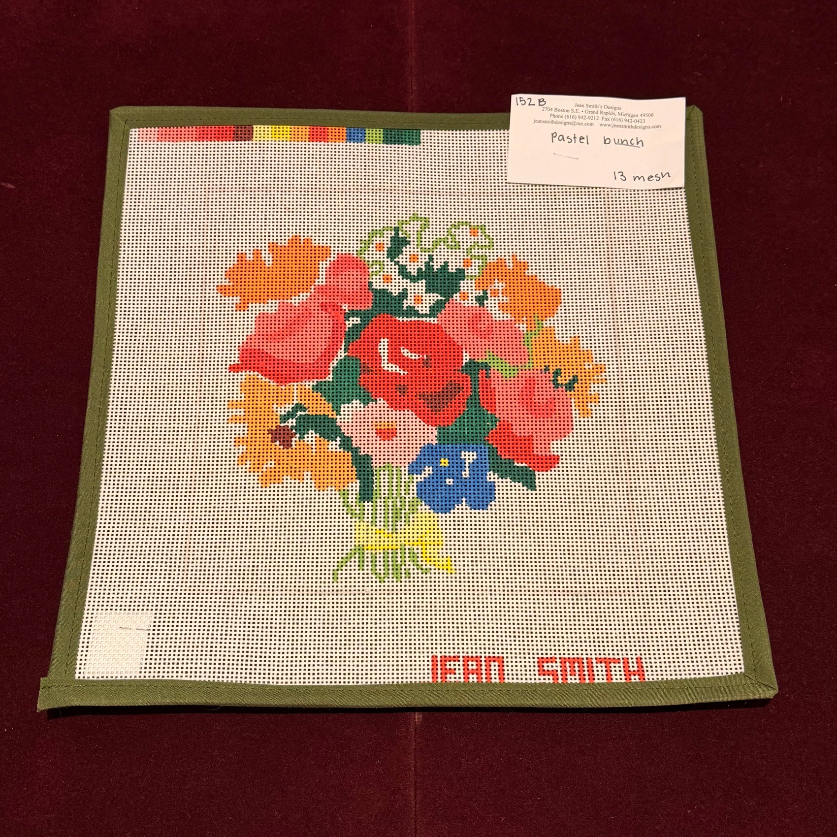 Pastel Bunch-Needlepoint Canvas-Jean Smith-The Pepper Pot Barrington, IL