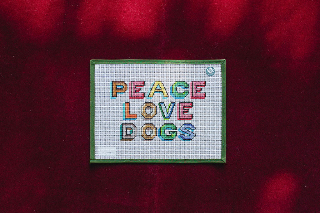 Peace Love Dogs-Canvas-Mimi In Stitches-The Pepper Pot