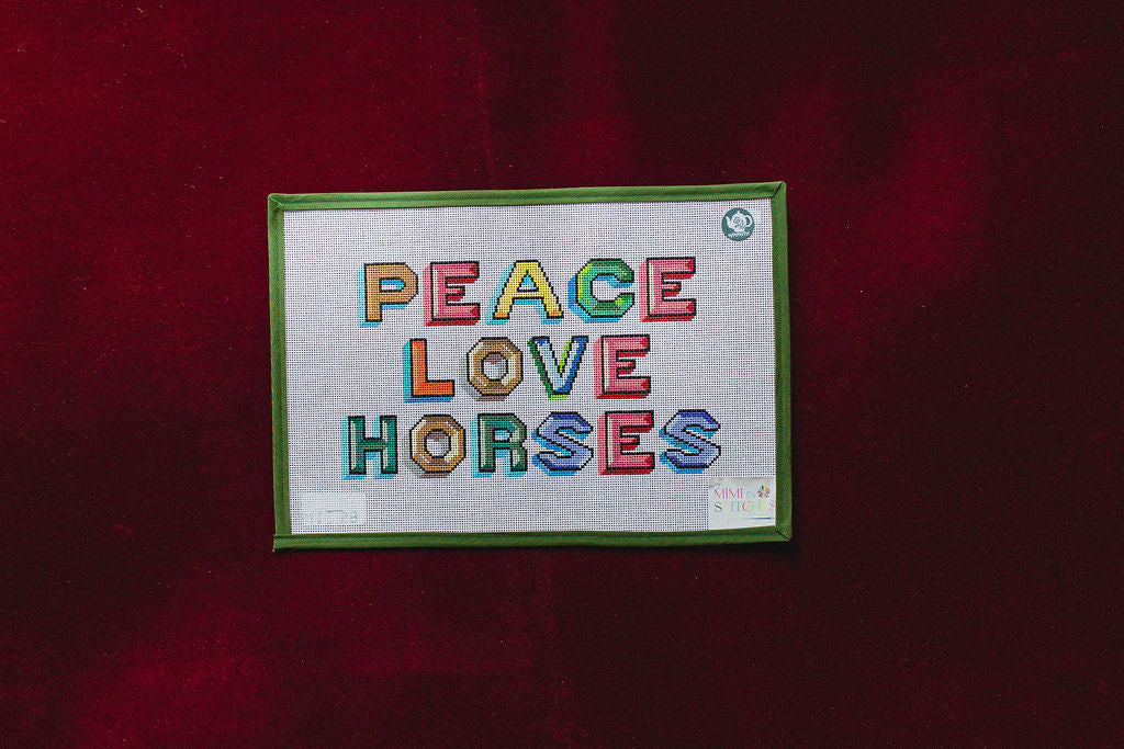 Peace Love Horses-Canvas-Mimi In Stitches-The Pepper Pot