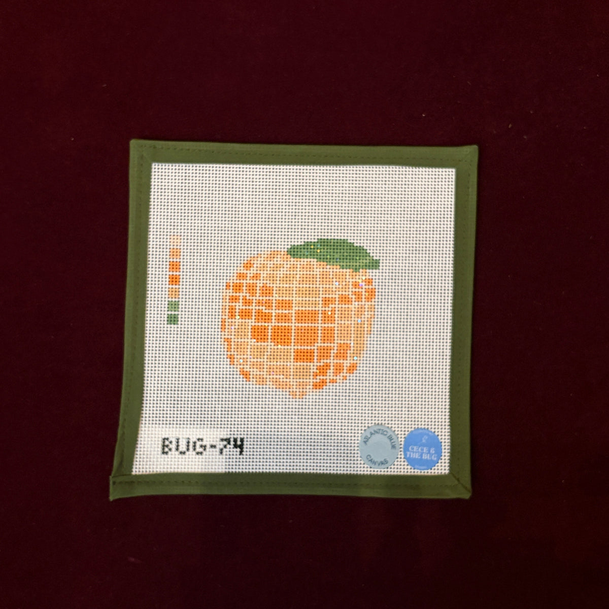 Peach Disco-Needlepoint Canvas-Atlantic Blue Canvas-The Pepper Pot Barrington, IL