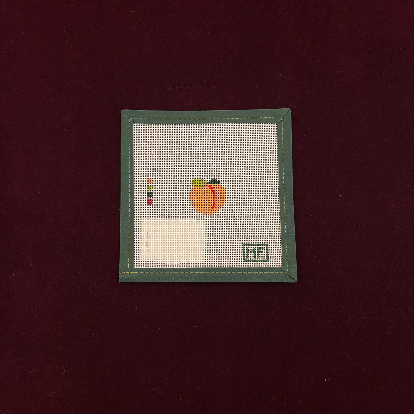 Peach Mini-Canvas-MF Needlepoint-The Pepper Pot