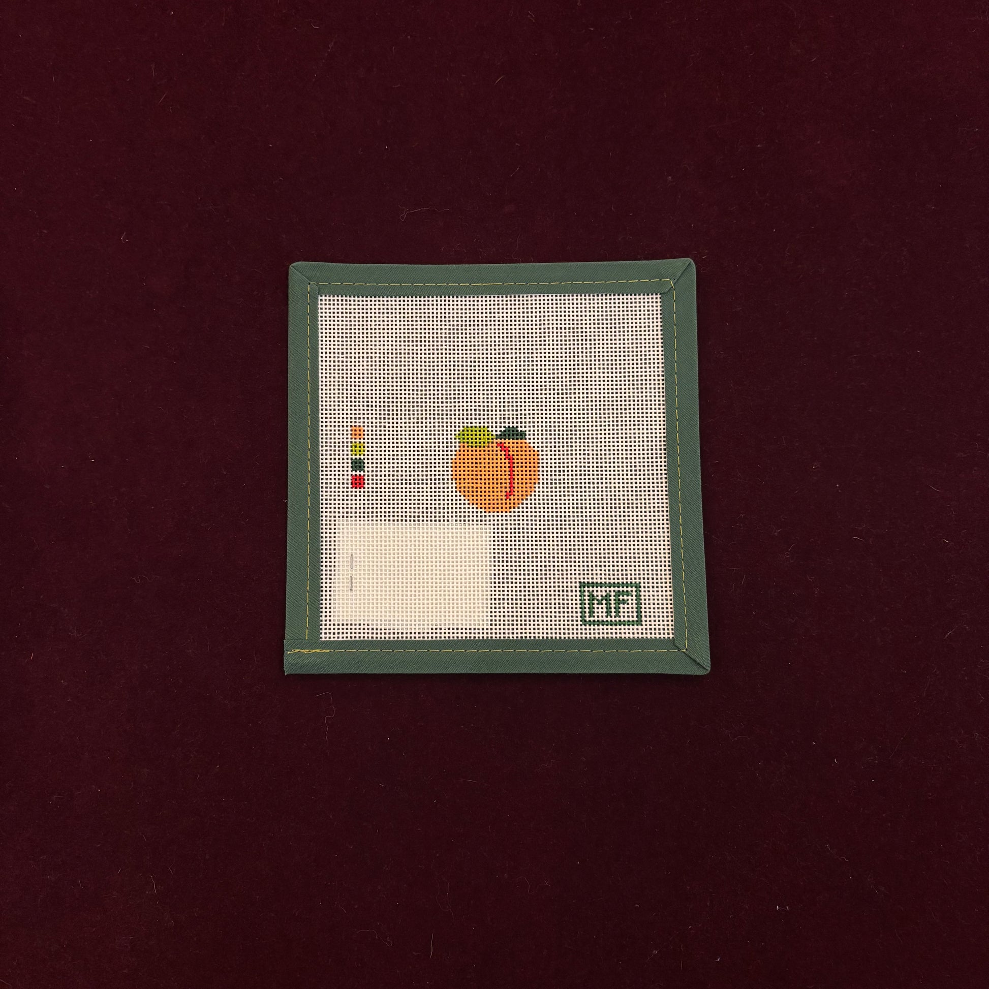 Peach Mini-Canvas-MF Needlepoint-The Pepper Pot