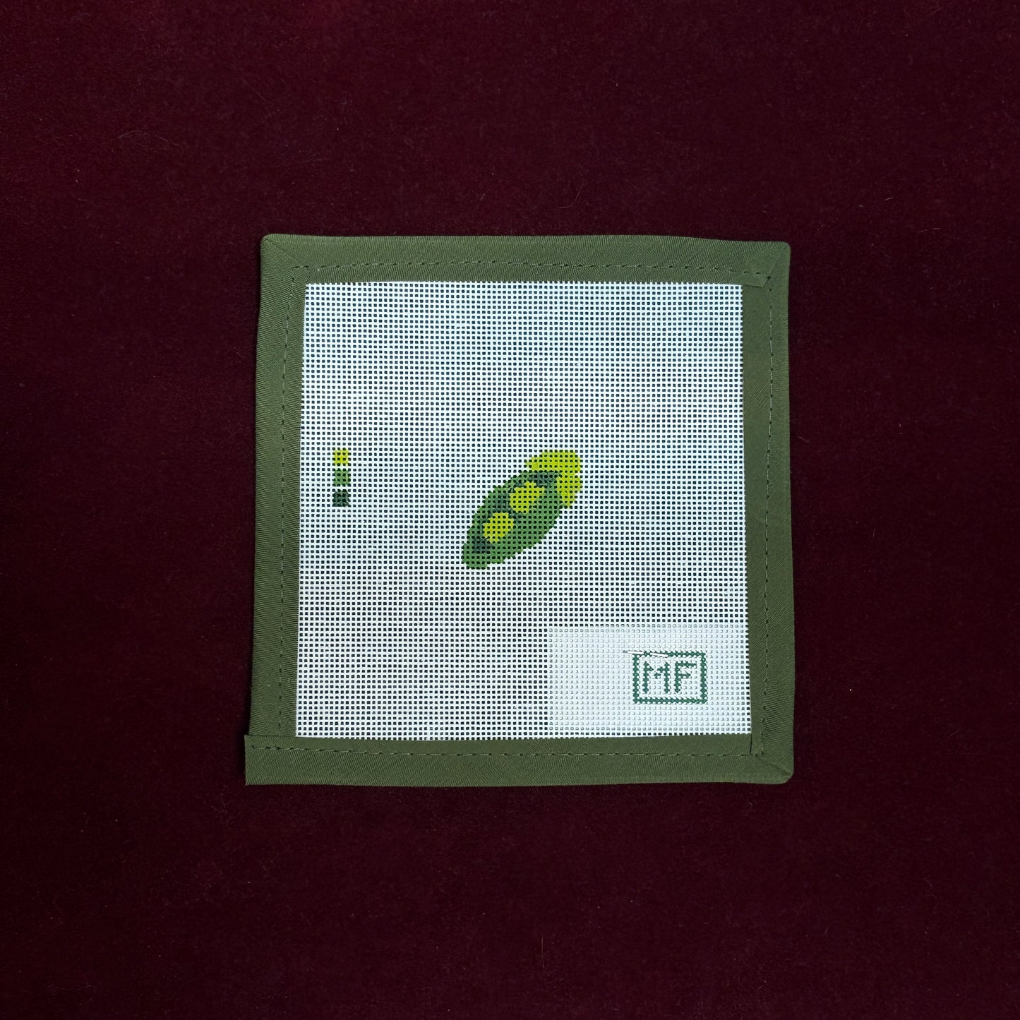 Peas in a Pod Mini-Needlepoint Canvas-MF Needlepoint-The Pepper Pot Barrington, IL