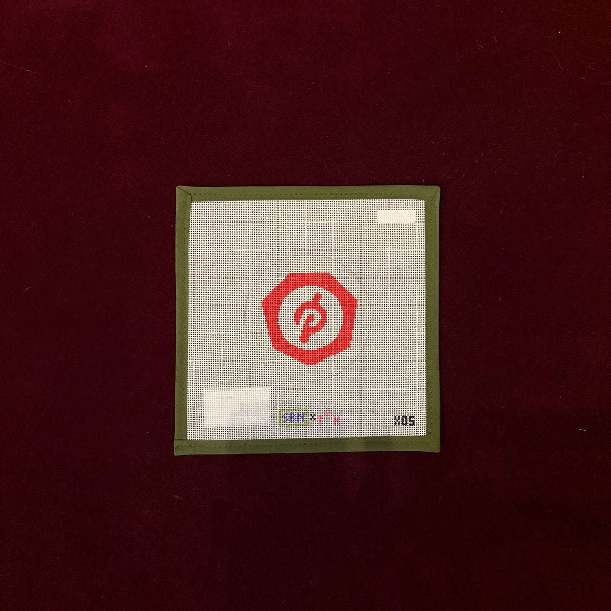 Peloton logo-Needlepoint Canvas-Susan Battle Needlepoint-The Pepper Pot Barrington, IL