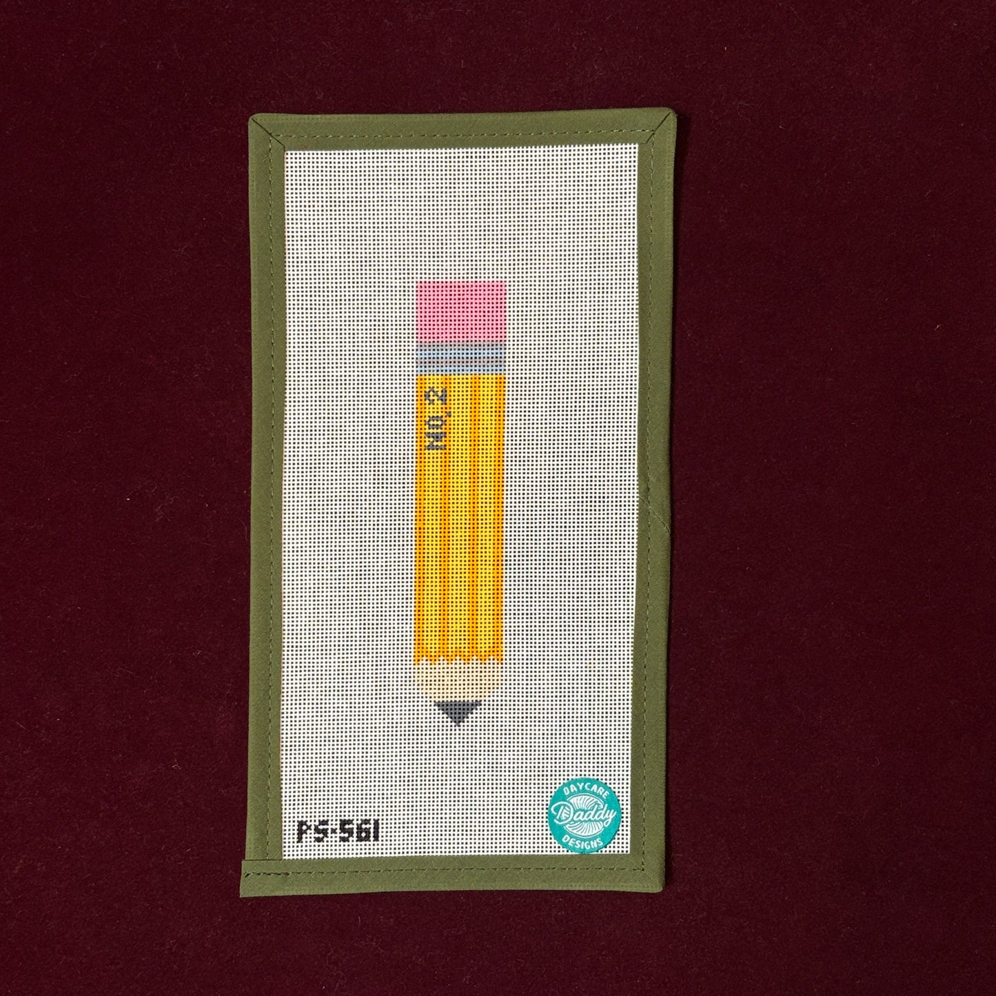 Pencil Bookmark-Needlepoint Canvas-Painted Stitch-The Pepper Pot Barrington, IL