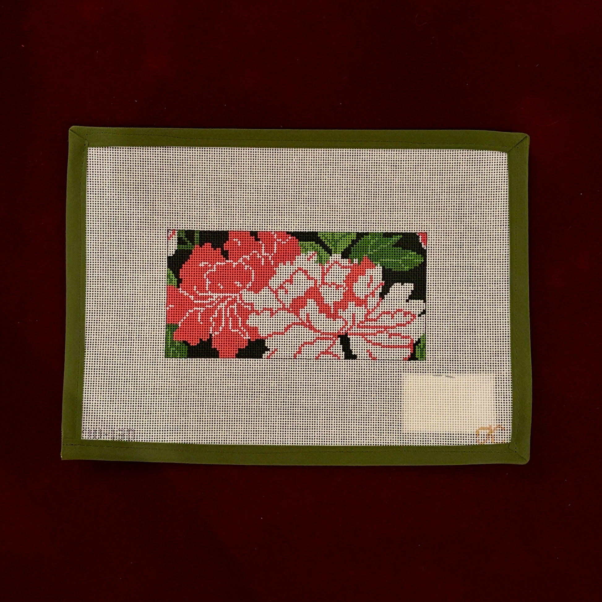 Peony Insert-Needlepoint Canvas-The Gingham Stitchery-The Pepper Pot Barrington, IL