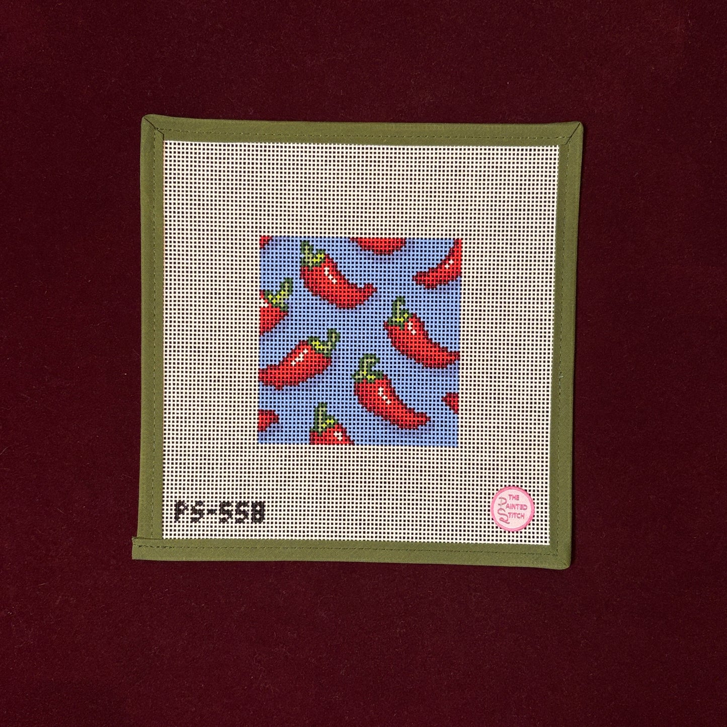 Pepper Coaster-Needlepoint Canvas-Painted Stitch-The Pepper Pot Barrington, IL