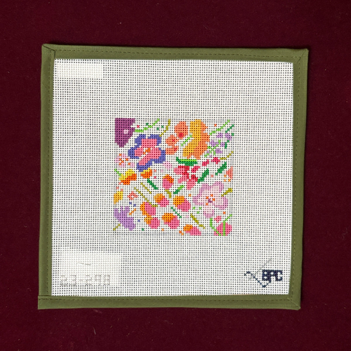 Peppy Floral 4" Square-Needlepoint Canvas-Blueberry Point-The Pepper Pot Barrington, IL