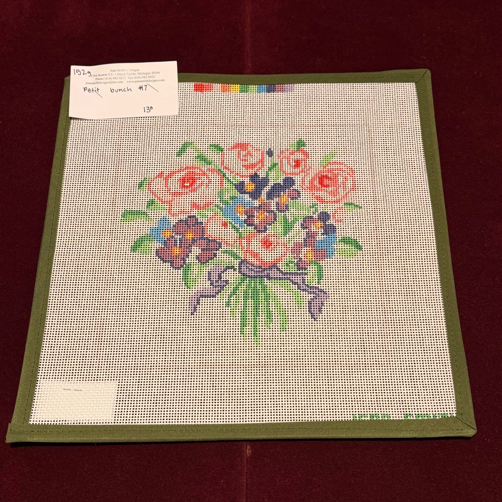 Petit Bunch #7-Needlepoint Canvas-Jean Smith-The Pepper Pot Barrington, IL