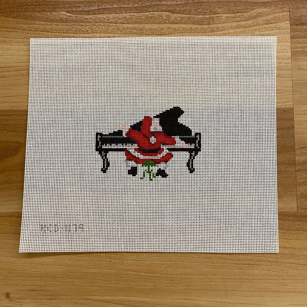 Piano Man Santa August Trunk Show-Needlepoint Canvas-KCN Designers-The Pepper Pot Barrington, IL