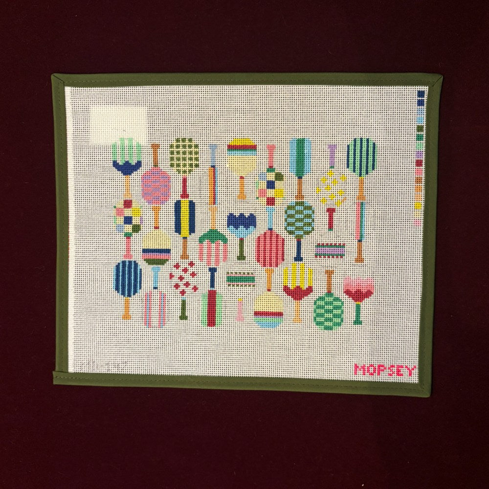 Pickle Paddle Party -Needlepoint Canvas-Mopsey Designs-The Pepper Pot Barrington, IL