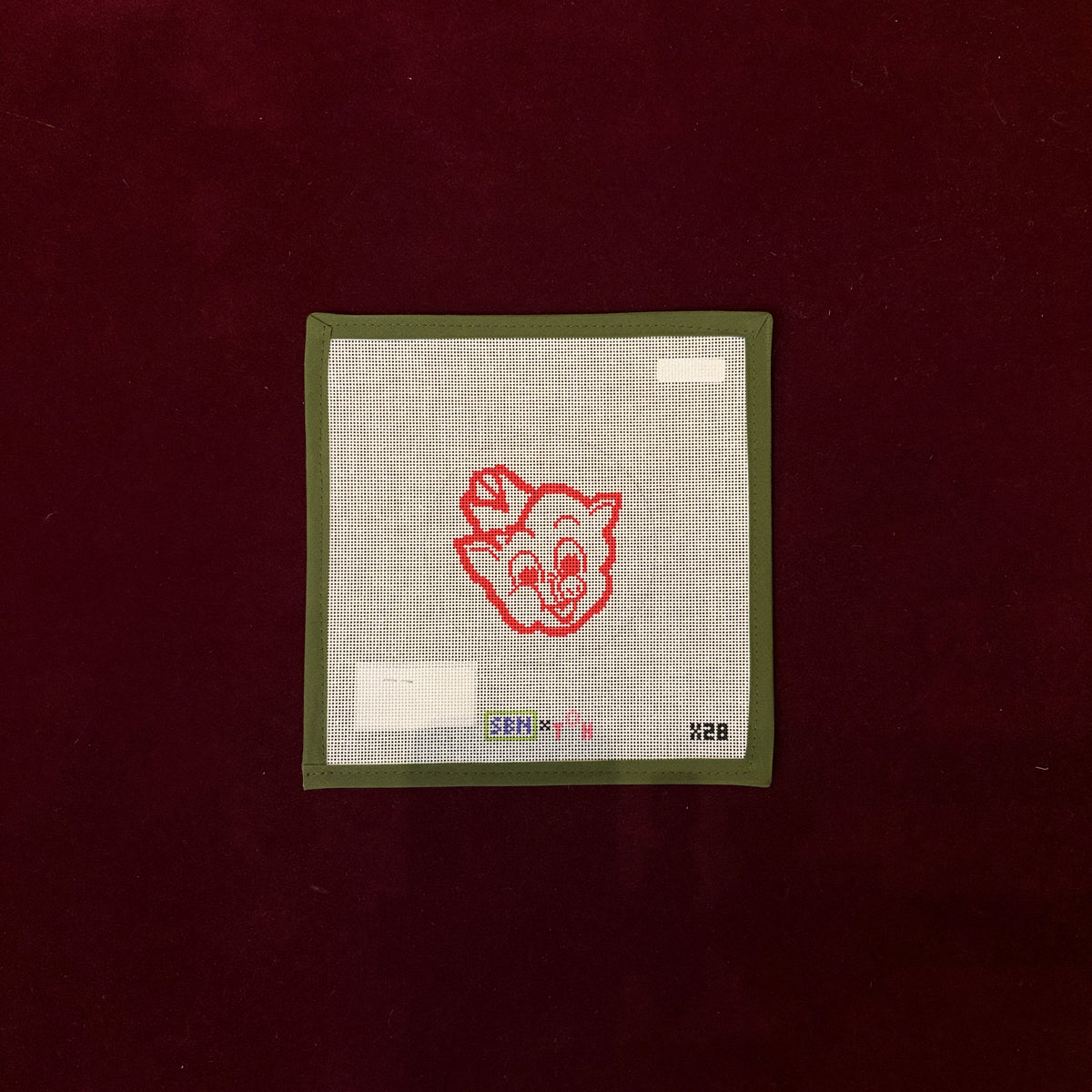 Piggly Wiggly Logo Round-Needlepoint Canvas-Susan Battle Needlepoint-The Pepper Pot Barrington, IL