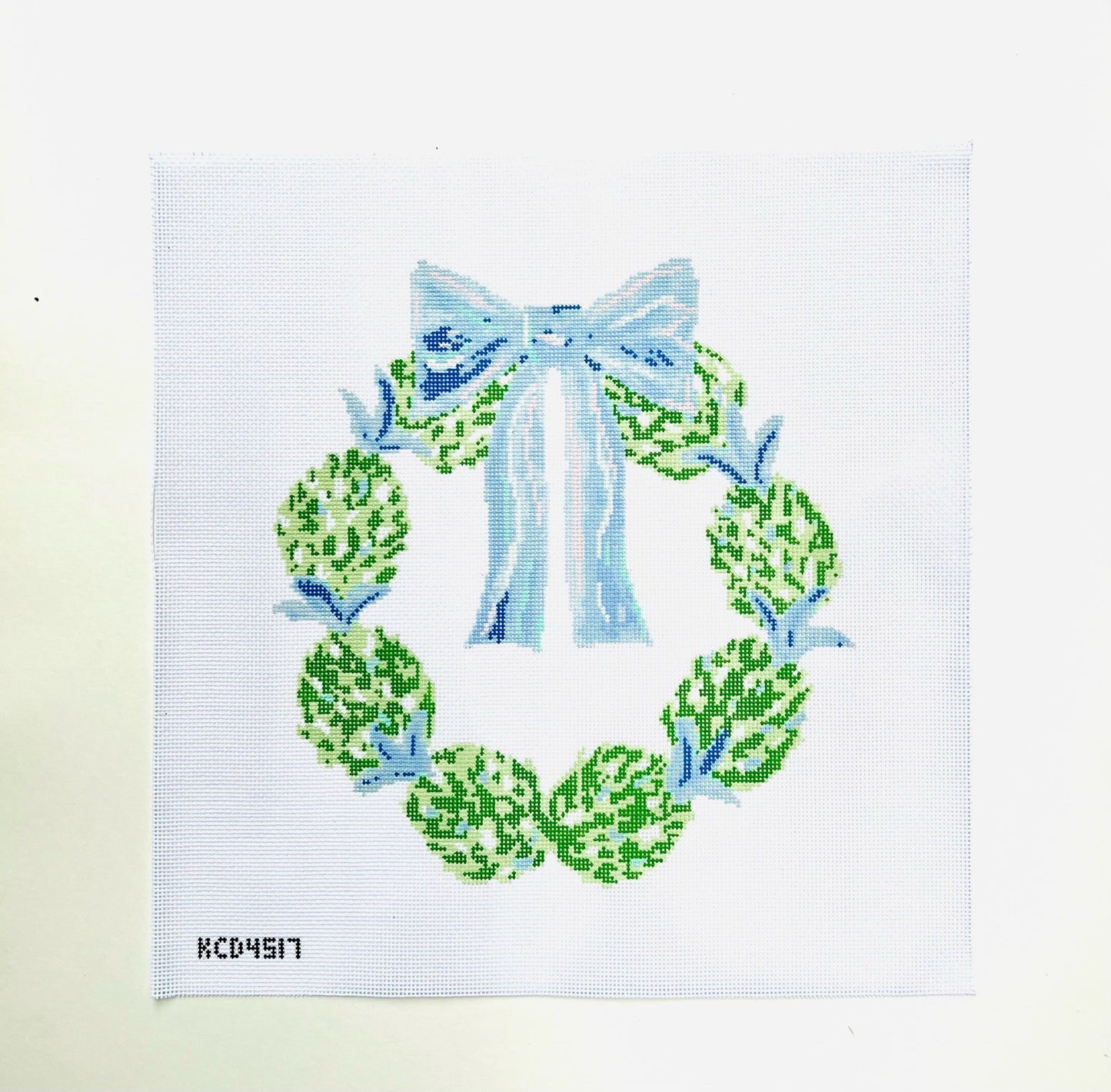 Pineapple Wreath August Trunk Show-Needlepoint Canvas-KCN Designers-The Pepper Pot Barrington, IL
