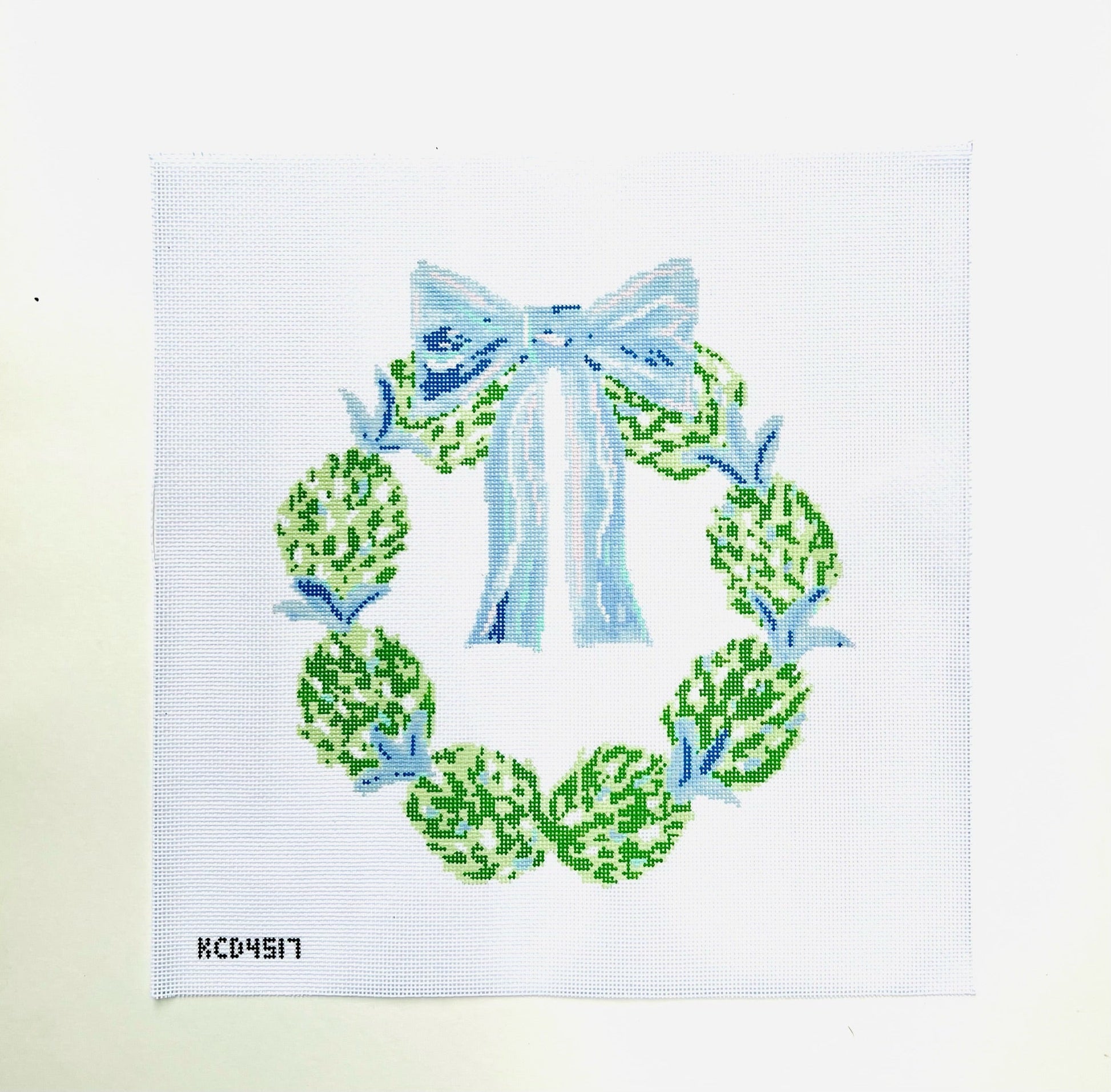 Pineapple Wreath August Trunk Show-Needlepoint Canvas-KCN Designers-The Pepper Pot Barrington, IL