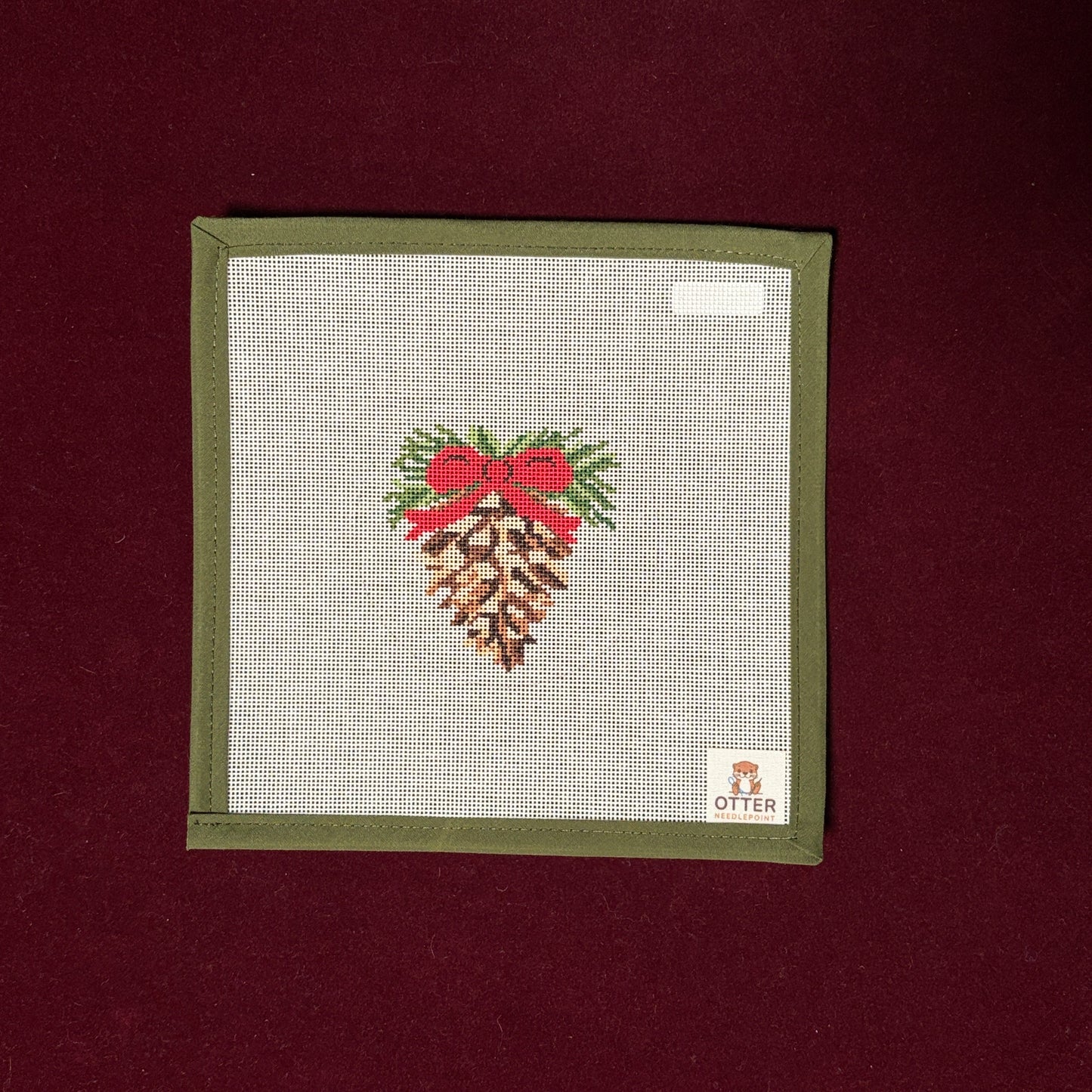 Pinecone Ornament-Needlepoint Canvas-Otter Needlepoint-The Pepper Pot Barrington, IL