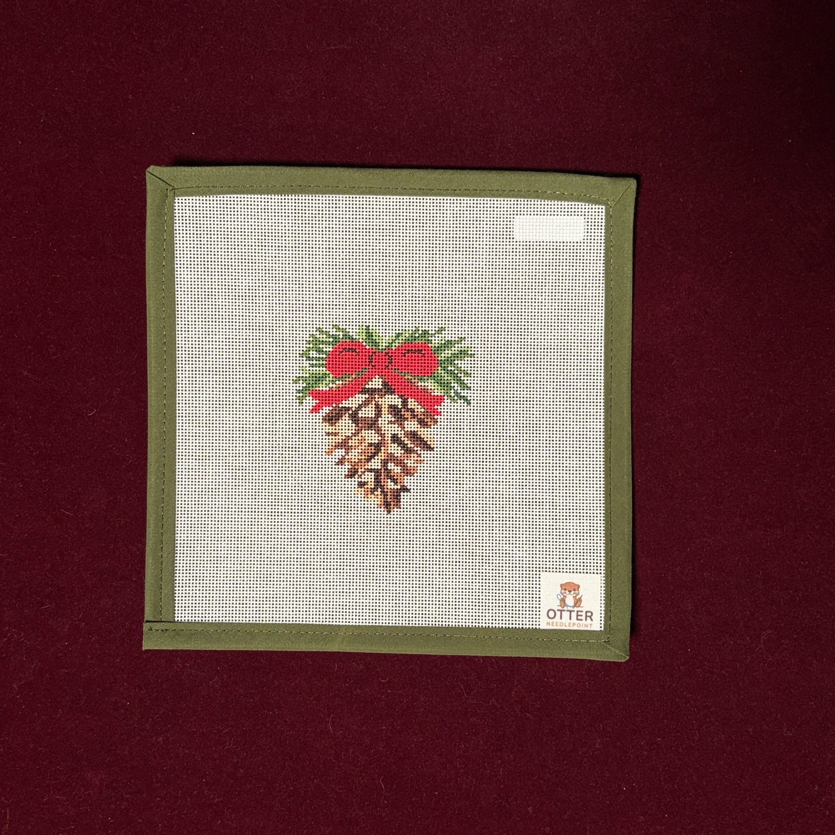 Pinecone Ornament-Needlepoint Canvas-Otter Needlepoint-The Pepper Pot Barrington, IL