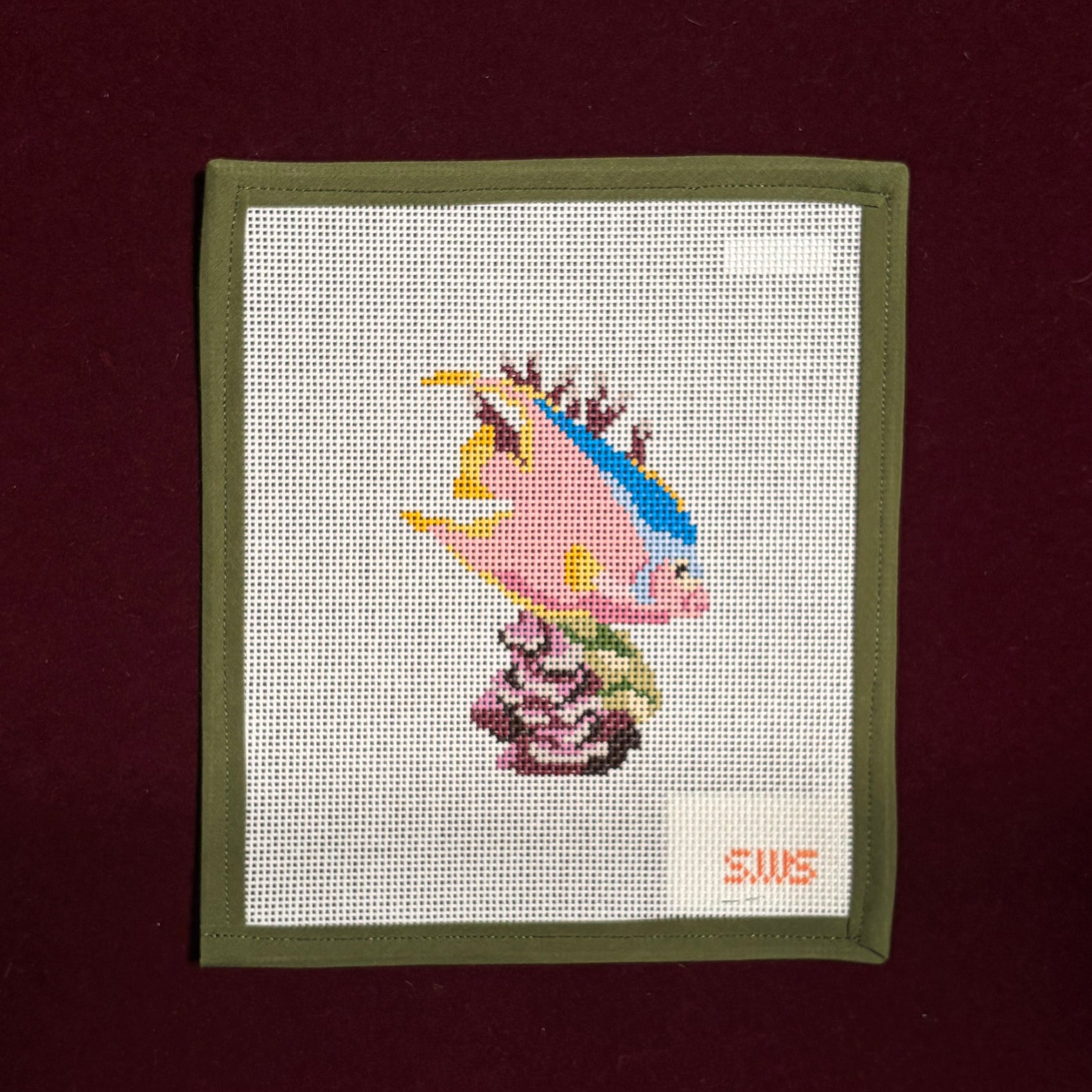 Pink Coral Fish-Canvas-Stitching with Stacey-The Pepper Pot