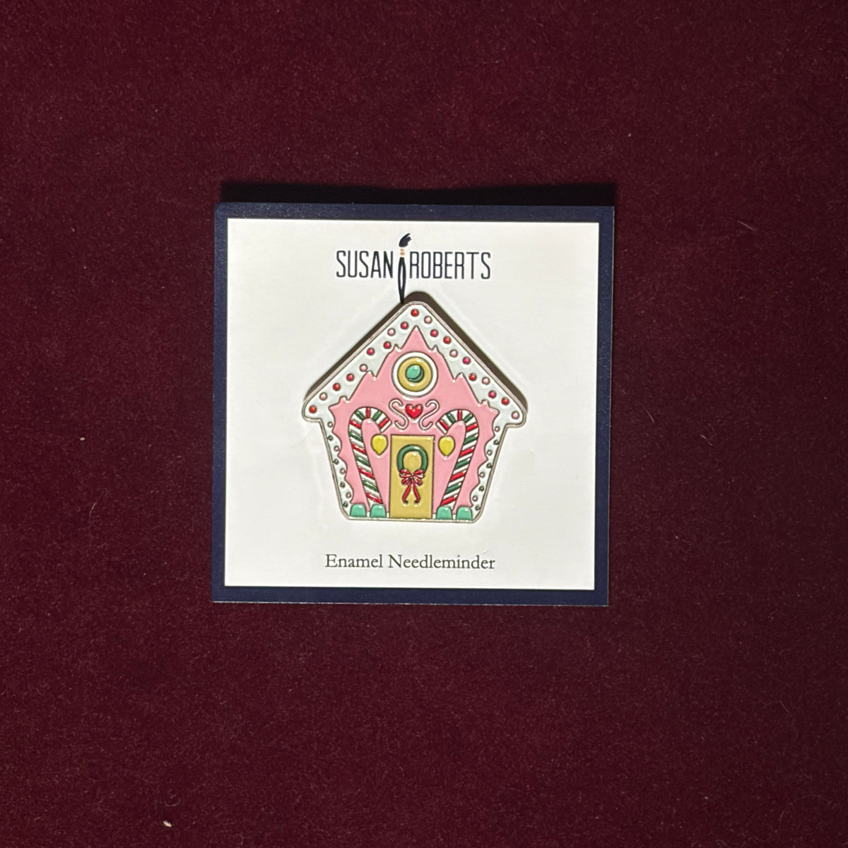 Pink Gingerbread House Needleminder-The Pepper Pot