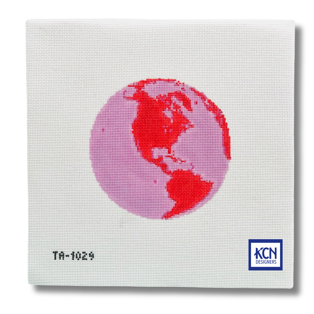 Pink Globe August Trunk Show-Needlepoint Canvas-KCN Designers-The Pepper Pot Barrington, IL