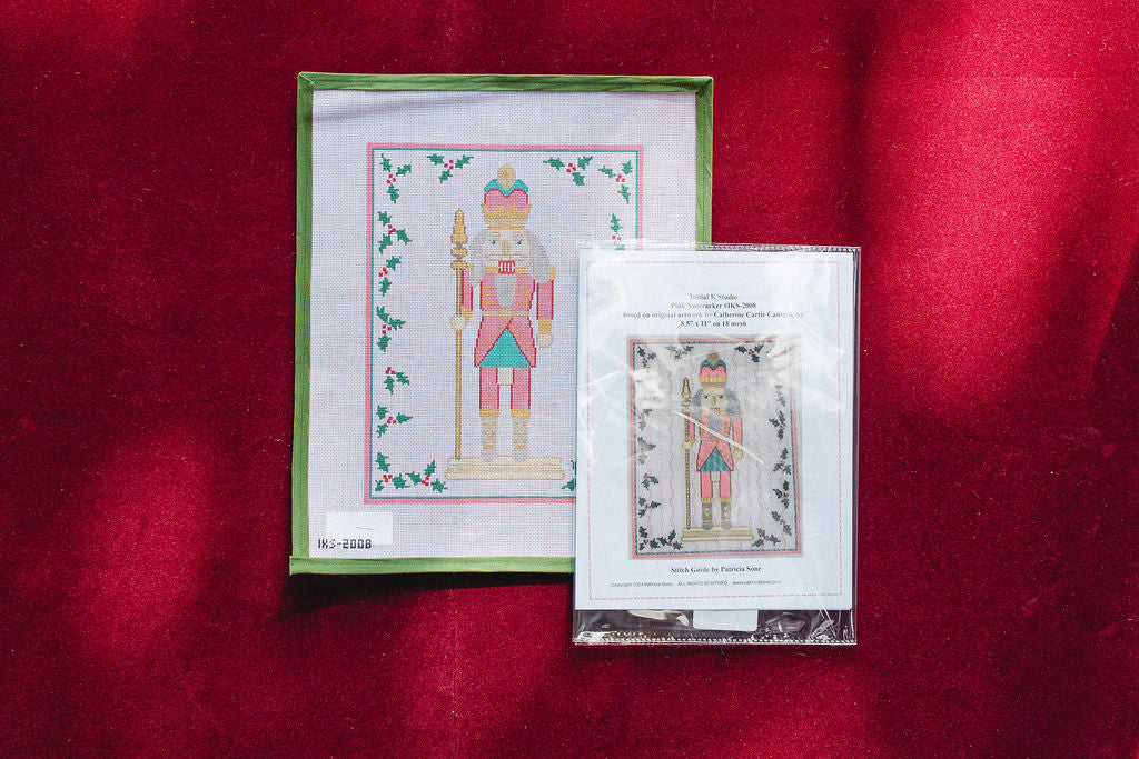 Pink Nutcracker with Stitch Guide-Canvas-Initial K Studio-The Pepper Pot