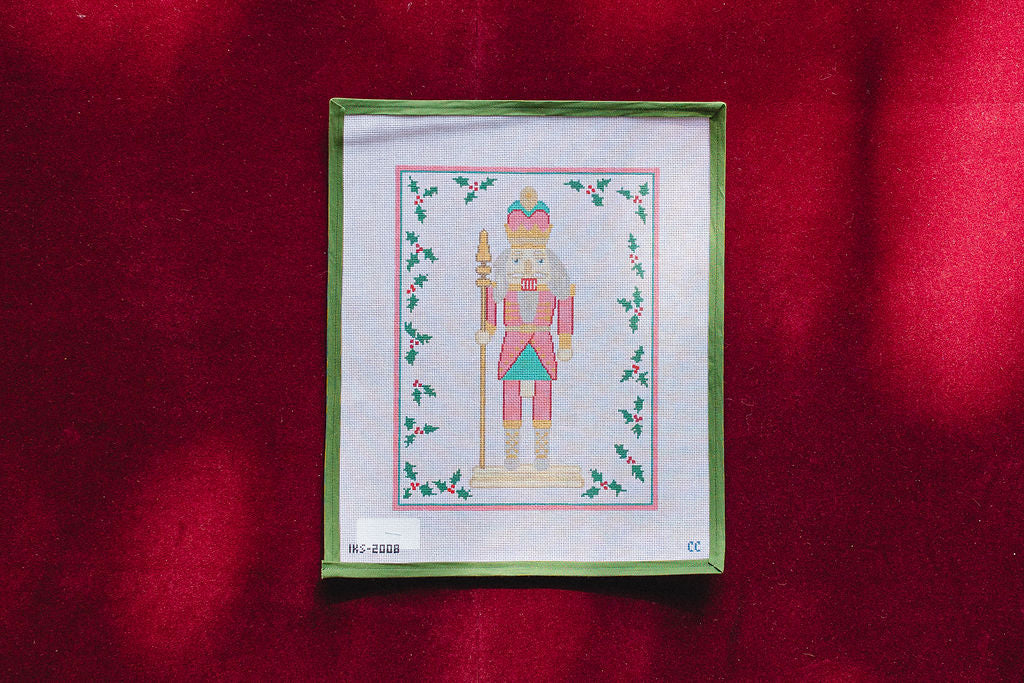 Pink Nutcracker with Stitch Guide-Canvas-Initial K Studio-The Pepper Pot