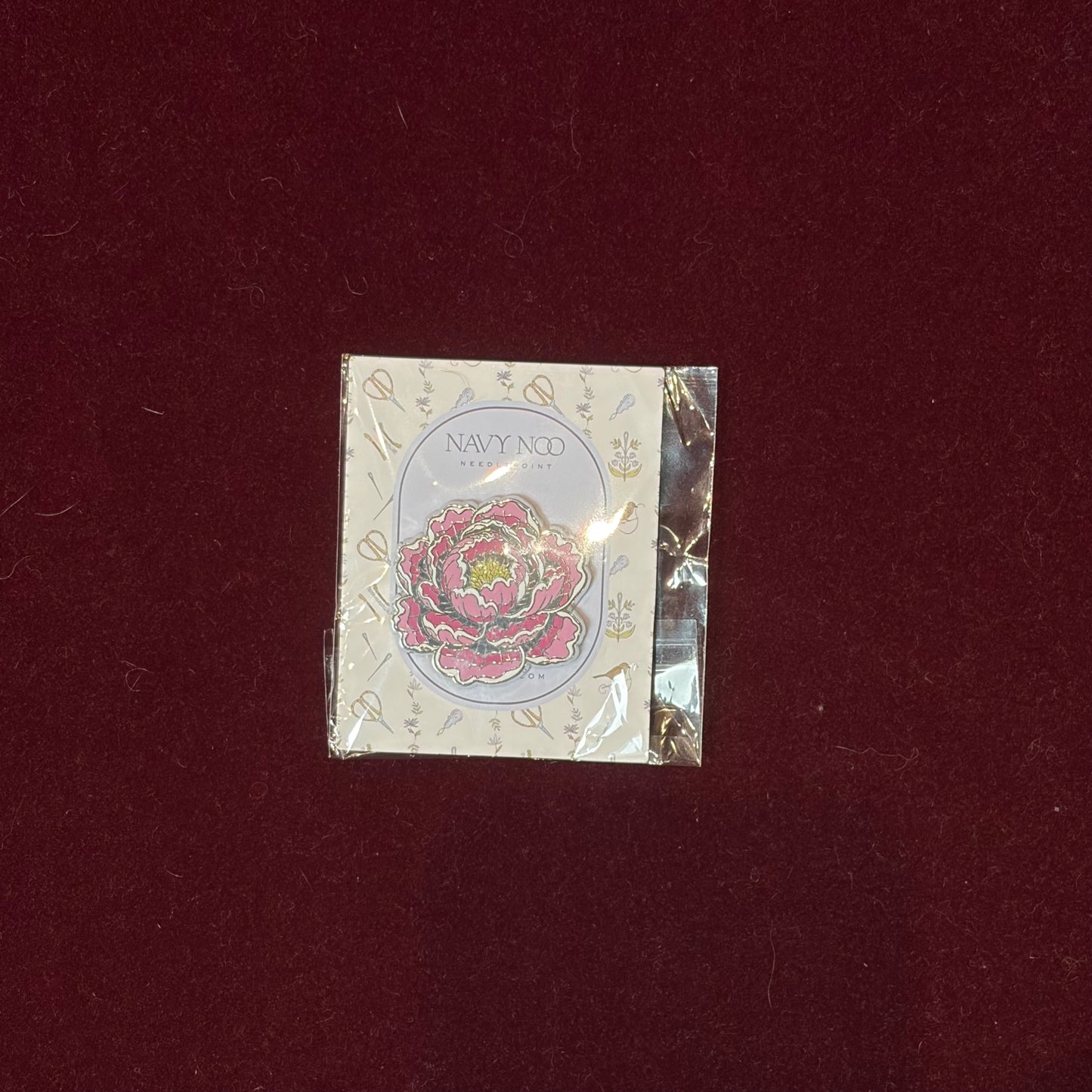 Pink Peony Needle Minder-Needle Minder-Navy Noo-The Pepper Pot