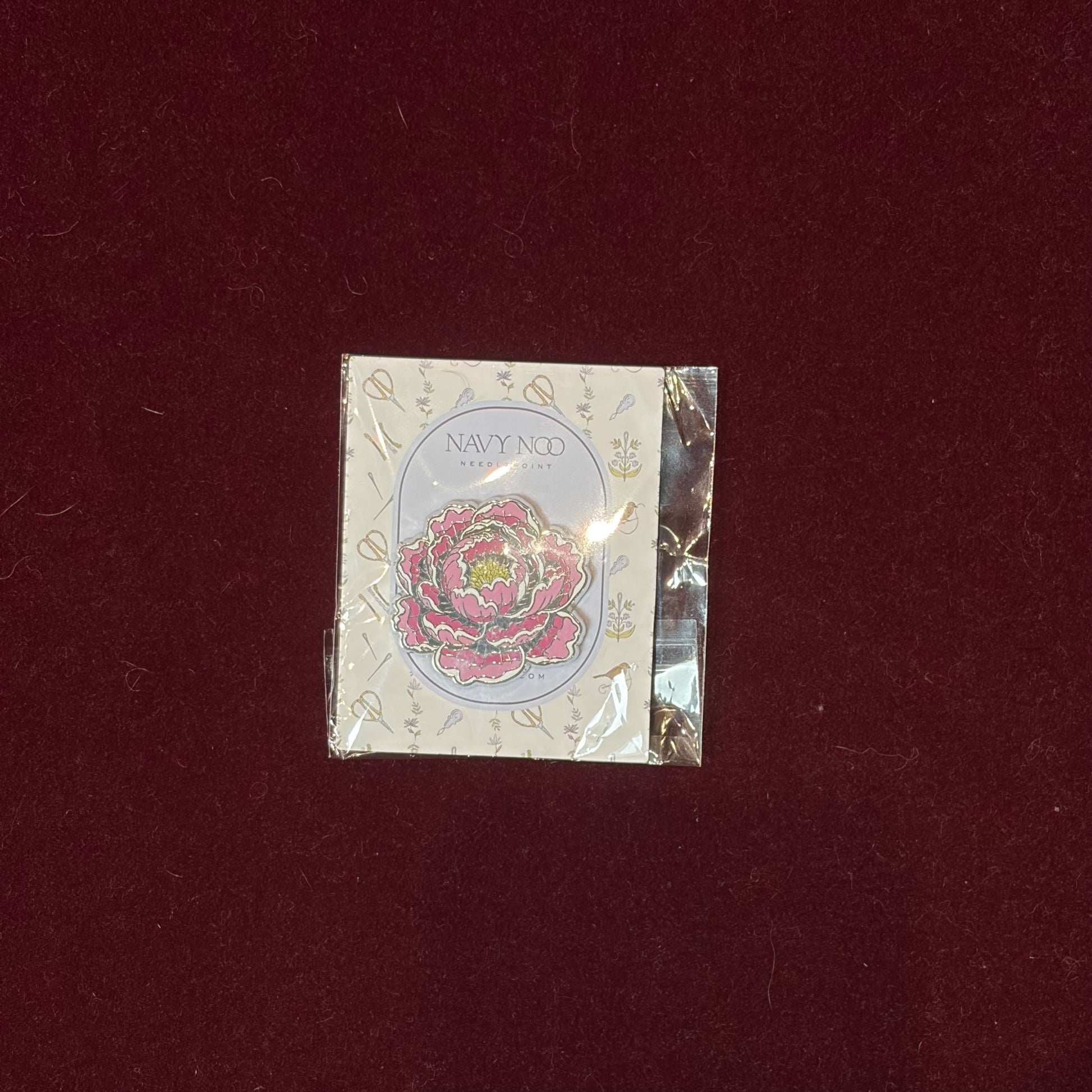Pink Peony Needle Minder-Needle Minder-Navy Noo-The Pepper Pot